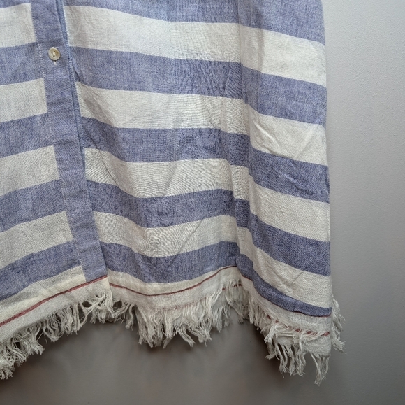 SUNO Blue Striped Floral Embroidered Sleeveless Long Midi Dress w/ Pockets 10 - Picture 5 of 11